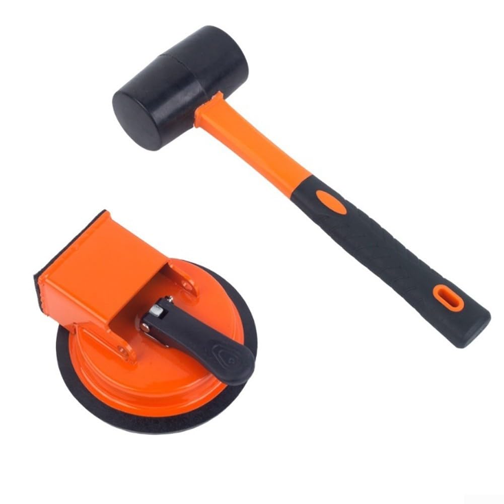 Belnotelt Floor Gap Repair Tool Kit with Rubber Hammer and Suction Cup for Wooden Laminate Vinyl Flooring, Heavy Duty Iron Construction with Felt Pad to Fix Cracks(2)