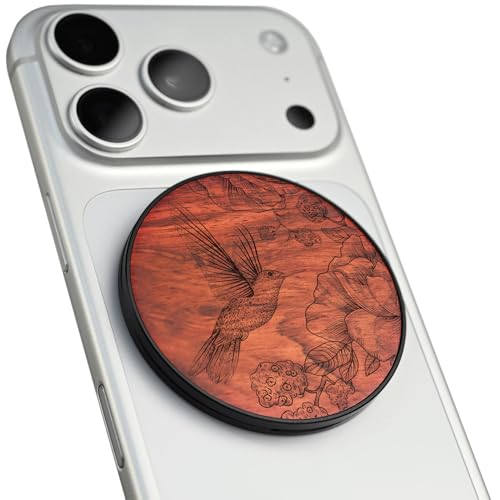 Carveit Wood Magnetic Phone Holder, (Life and Grace - Rosy)