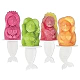 Tovolo Mermaid Popsicle Mold Silicone Ice Pop Mold with Sticks for Kids Set of 4, Homemade Frozen Treat Popsicle Molds BPA Free Dishwasher Safe Mermaid Snacks Popsicle Maker with Drip Guard