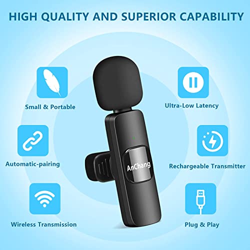 Wireless Lavalier Microphone For Usb C Phone,Mini Plug-Play 2 Tiny Wireless Microphones For Usb C Android Phone For Video Recording, Youtube/Facebook/Tiktok/Interview/Vlog #TOP5