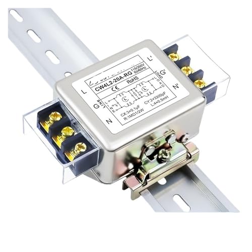 YTMJPQQJI Single-Phase AC Power Filter 220v Anti-Interference Purifier CW4L2-10/20A-RG Terminal Rail(4 Base MountCW4L2 20A RG)
