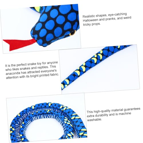 Peluche serpent python bleu pour décorations Halloween et chambre d'enfant