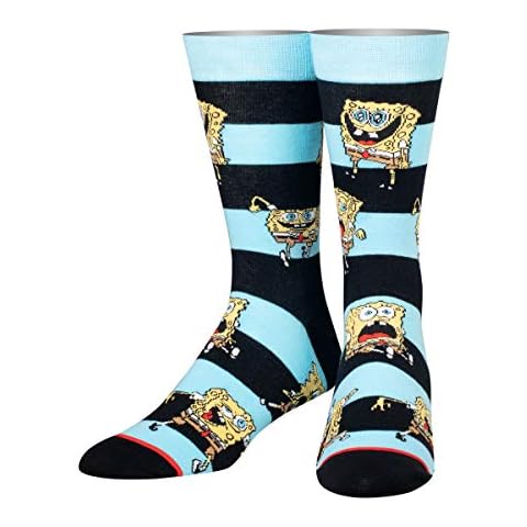 Cool Socks Men's Knit Crew Socks, Spongebob Squarepants Expressions Cover