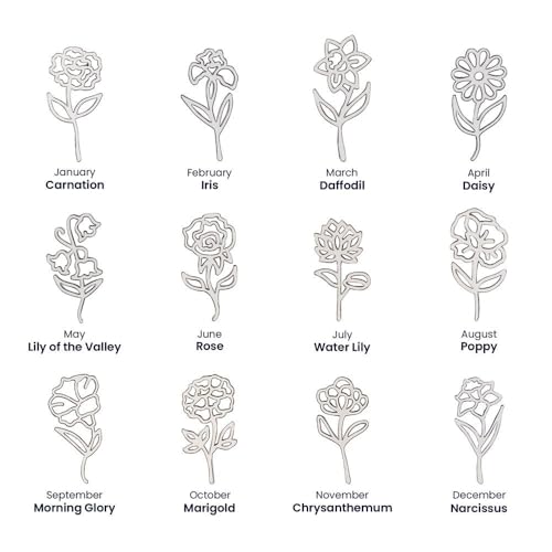 Personalized Niece Gift From Aunt, Birth Flower Name Necklace with Gift Box, Customized Floral Pendant Jewelry Keepsake for Women, Birthday Month Necklace for Christmas Graduation Gift3