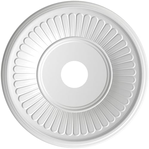 Image of 19 inchOD x 3 1 /2 inchID x 1 inchP Berkshire Thermoformed PVC Ceiling Medallion (Fits Canopies up to 8 3 /8 inch), UltraCover Satin London Grey