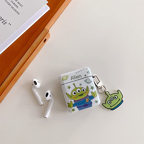 Soft Tpu Case With Charm Keychain Hook For Apple Airpods 1 2 1St 2Nd Generation Outer Space Alien Toy Story Cartoon Disney Disneyland Anime Cute Lovely Adorable Kids Girls #TOP1