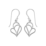 Boma Jewelry Sterling Silver Polished Twisting Heart Dangle Earrings