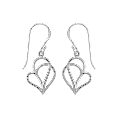 Boma Jewelry Sterling Silver Polished Twisting Heart Dangle Earrings #TOP9
