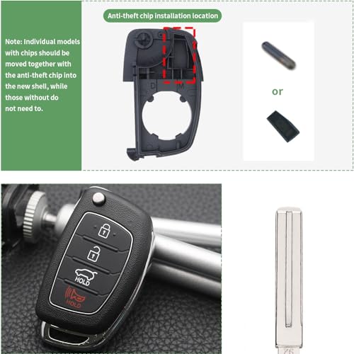 Coque de clé Hyundai Sonata Santa Fe boîtier télécommande 4 boutons - 7