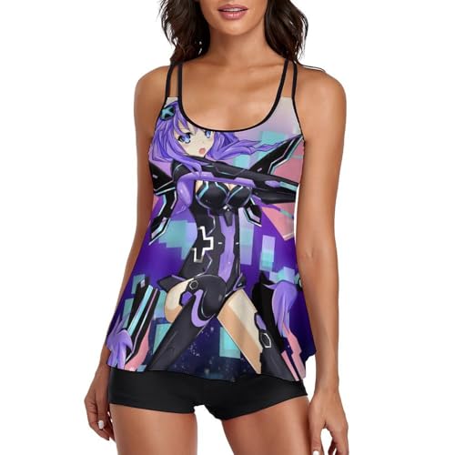 Maillot de bain Anime Girl tankini ensemble bikini avec shorty couvrant deux pièces