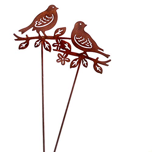Metall Stecker. Vogel auf AST. Rost. 2 Stück/Vögel. Gartenstecker. 40 cm. 63587 (2 Stück) Cover