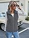 IECCP Fleecejacke Damen Teddy Fleece Weste Damen Herbst Winter Warm, Outdoor Weste mit Stehkragen Eingrifftaschen Reißverschluss(Dunkelgrau,M)