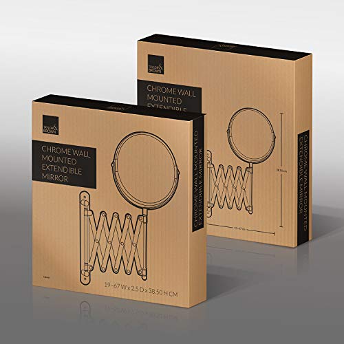 Taylor & Brown® Magnifying Wall Mounted Makeup Mirror Extending Shaving Cosmetic Mirror Double Sided Bathroom Swivel Vanity Mirror