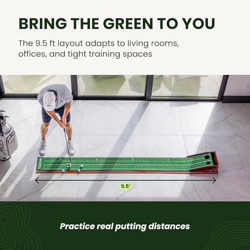 Image of Perfect Practice Putting Mat & Chipping Net, Indoor & Outdoor Putting Green, Chipping Mat for Home & Office, Premium Golf Training Aids for Putting Practice with Realistic Turf, Golf Gifts for Men