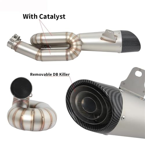Escape de moto 51 mm con tubo de conexión intermedio premium para Triumph Street Triple 765 S 4