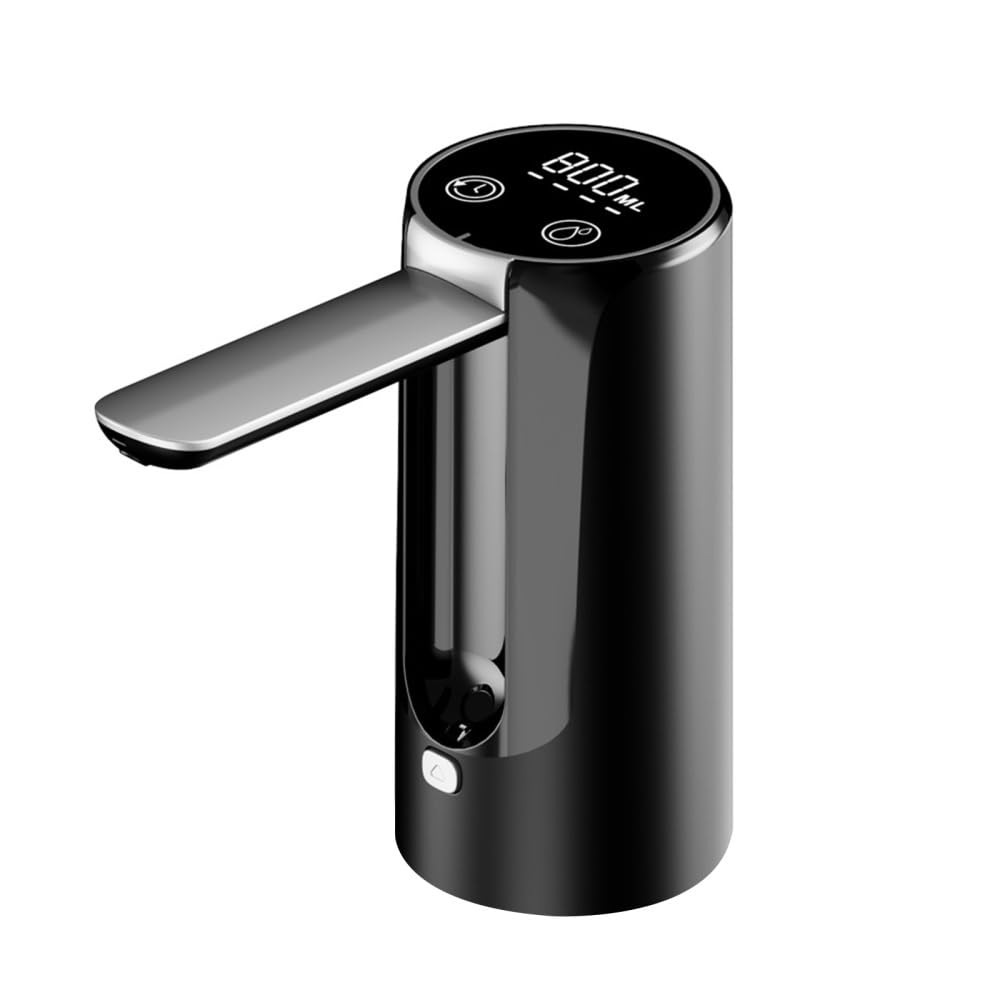 Mioyoow 228 Black Water Bottle Dispenser, Usb-C Foldable Automatic Water Pump With Led Touch Screen For Home Office Camping