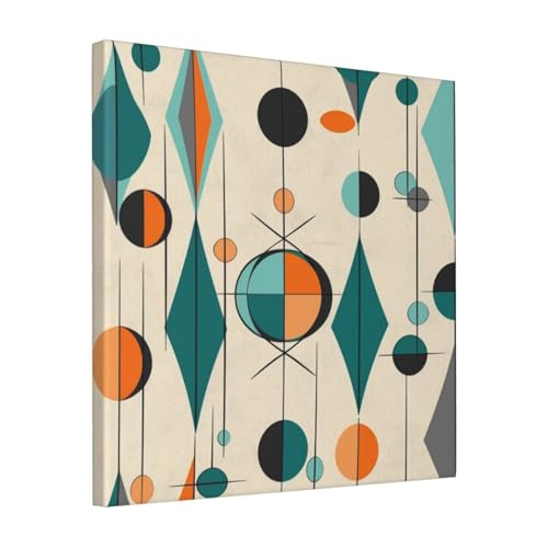Toile murale moderne 40x40 cm géométrique art du milieu du siècle