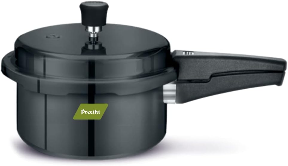 Preethi Hard Anodized Induction Base Outer Lid Pressure Cooker 2 Litres