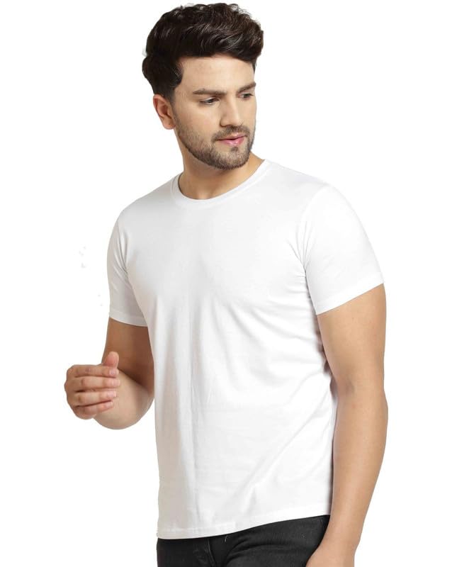 Image of London Hills Solid Cotton Blend Half Sleeve Regular Men Round Neck Tshirts | T Shirt For Man | Tshirt | Shirts Men | Tshirt For Man | T-shirt | T-shirts | Stylish | Gym Wear For Workout | MultiColored