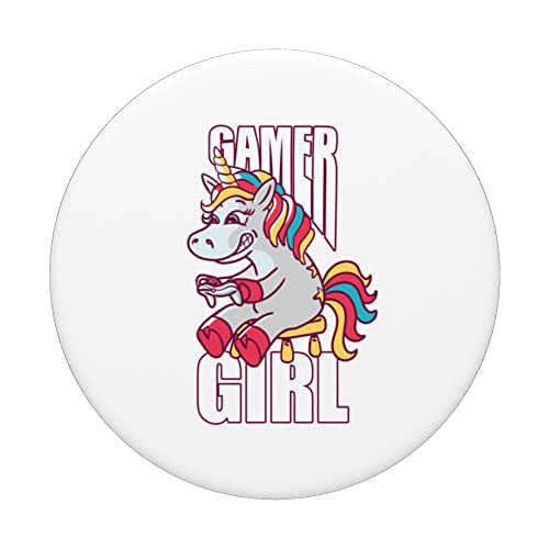 Gamer Girl Gaming Video Game Player Nerd Geek Gamer Nerd PopSockets Swappable PopGrip, Black - Image 3