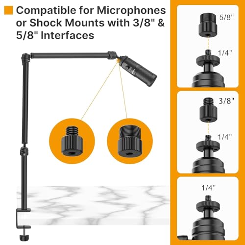 VIJIM LS08 Trépied de Table avec Bras pour Caméra et Micro