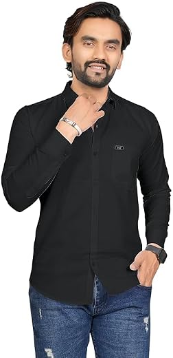 11 HOUSE OF CLOTHING Men’s Slim Fit Formal Shirt | Solid Formal Shirt for Men | Comfortable Fabric | Stylish Design for Ev...