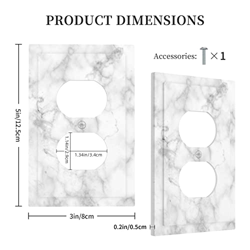 OLIEYFU White and Grey Marble Decorative Wall Plate #TOP18