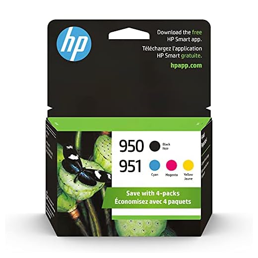 HP 950 Black/951 Cyan,Magenta,Yellow Ink Cartridges (4-pack) | Works with HP OfficeJet 8600, OfficeJet Pro 251dw, 276dw, 8100, 8610, 8620,8625 8630 Series | Eligible for Instant Ink | X4E06AN