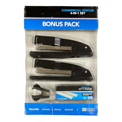 Heavy Duty Commercial Desk Stapling Set- 2 Desk Staplers, Premium Staples, and Staple Remover - 4 Piece Value Pack by Generic - Image 2