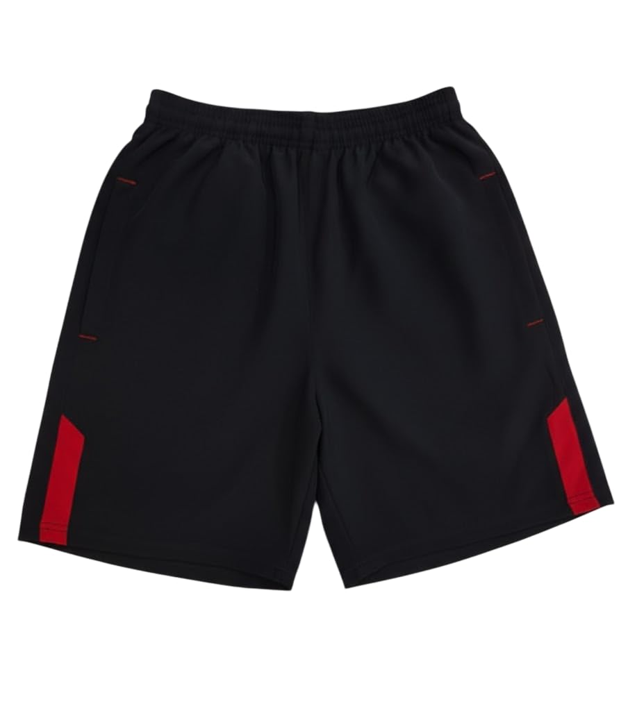 Men’s Black Athletic Shorts with Red Panels – Lightweight Quick-Dry Gym & Running Shorts – Elastic Waist Sports Training Shorts for Workout Basketball Fitness-image-36