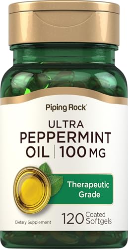 Piping Rock Peppermint Oil Softgel Capsules | 100mg | 120 Pills | Therapeutic Grade Extract | Non-GMO Gluten Free Supplement