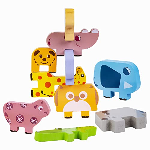 Montessori Toys For 1 2 3 4 Year Old, Animals Wooden Blocks Stacking Toys, Early Preschool Educational Toys, Balancing Game Fine Motor Skills Learning Games Gifts For 1-4 Year Old Boy Girl Toddlers #TOP1