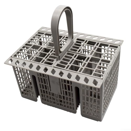 Jonikuper Cesta de cubiertos para lavavajillas C00257140, contenedor de almacenamiento gris con mango redondo, compatible con Bauknecht para Indesit para electrodomésticos Hotpoint