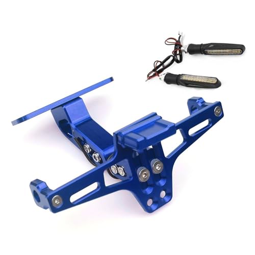���C�Z���X �i���o�[�v���[�g�X�e�[ �ɓK������T-MAX 530 500 ���� MT-03 07 09 �g���[�T�[ R1 R6 R3 �I�[�g�o�C���A�i���o�[�v���[�g�z���_�[�^�[���V�O�i�����C�g(Blue a)