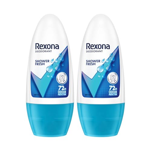 Rexona Shower Fresh Underarm Roll-On Deodorant for Women | 72H Odour Protections | 50ML (Combo Pack of 2)