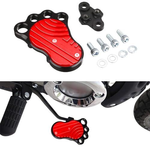 KATIE DEVI Aluminum Alloy Brake Pedal Big Foot Bolt-on Type Machined for Honda Monkey 125 (JB02/03) Super Cub C125 Hunter Cub CT125 CT 125 Grom (JC61/75/92) Dax 125 (JB04) - Red