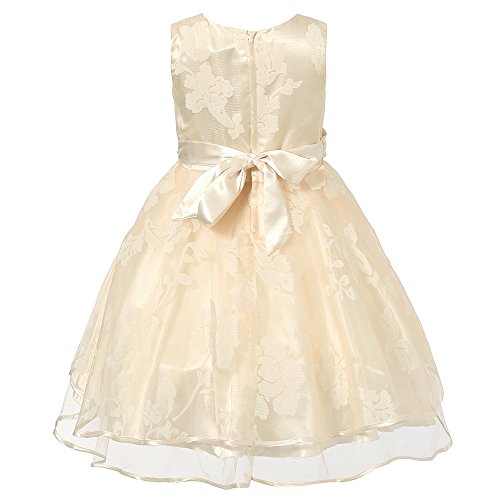 Richie House Girl's Sweet Party Dress With Flower Accents Rh1936-B-6/7 Bright Yellow #TOP1