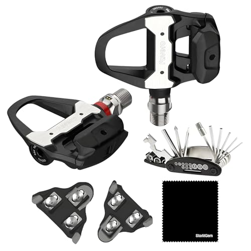 Favaro Assioma PRO RS-1 Upgraded Power Meter Pedals Bundled with Extra SPD SL Cleats StarlitGem Cleaning Cloth and Multi Tool Kit