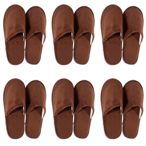 Spa Slippers, Disposable, Closed Toe, Non Slip Indoor, Coral Fleece House Slippers For Guest, Hotel, Travel
