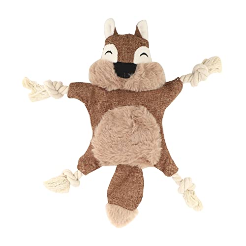 Bumdenuu Jouets de Chien sans Peluche pour Chiot, Jouet à Mâcher Croustillant pour Chien Croustillant Jouet pour Chien en Peluche éCureuil avec Noeuds de Corde pour Petits Chiens Cover