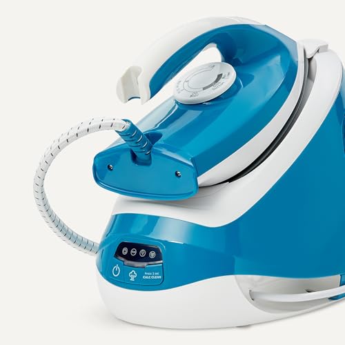 Miniatura 4 de Amazon Basics Plancha Con Generador De Vapor Con Bomba De 6 Bares, Impulso De Vapor De 240g Min, Salida De Vapor De 120g Min, Depósito De 1,8 Litros, 2400w, Blanca Azul