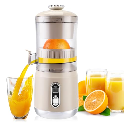Zitronenpresse Elektrisch mit LCD,Automatisch Zitruspresse klein,Saftpresse Orangenpresse Drahtlos USB,Tragbare Saftpresse für Orange, Zitronen Electric Lemon Squeezer (2-Hellrosa)