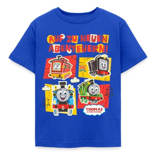 Spreadshirt Thomas & Friends Thomas Und Seine Freunde Kinder T-Shirt 122/128 (7-8 Jahre) Royalblau