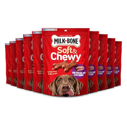 Milk-Bone Soft & Chewy Dog Treats, Beef & Filet Mignon (10 x 5.6 oz)