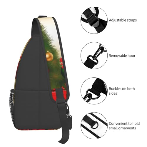Bolso cruzado casual para hombre y mujer negro miniatura 5