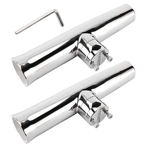 DasMarine 2 Pack Tournament Style Clamp on Fishing Rod Holder for Rails 1