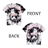 DZCKBRU Kids Black and Pink Tie Dye Shirt Short Sleeve Cow Animals Tees Tie-Dye T Shirts for 9-11 Years Boys Girls Children