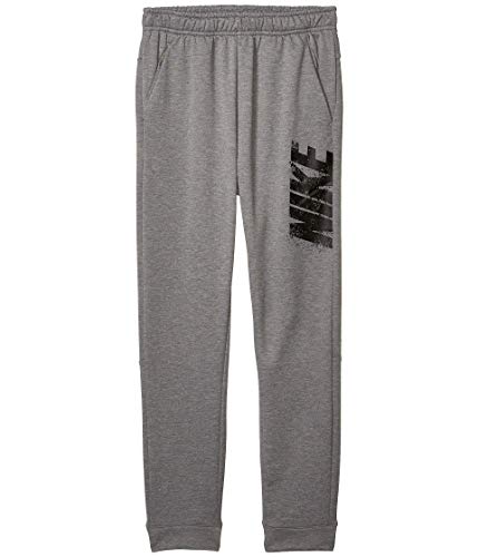 Nike Kids Boy's Dry GFX Fleece Pants (Big Kids) Carbon Heather/Black SM (7-8 Big Kids)