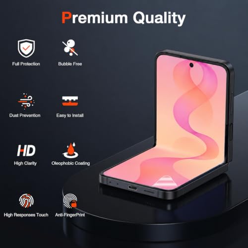 Image of STP FEEL 1 Pack Unbreakable Membrane Screen Protector Guard For Samsung Galaxy Z Flip 8 5G, (6.9 Inch, Front and Back) | Membrane Ultra Smooth Touch with Finger Print Support - HD /3 Months Warranty