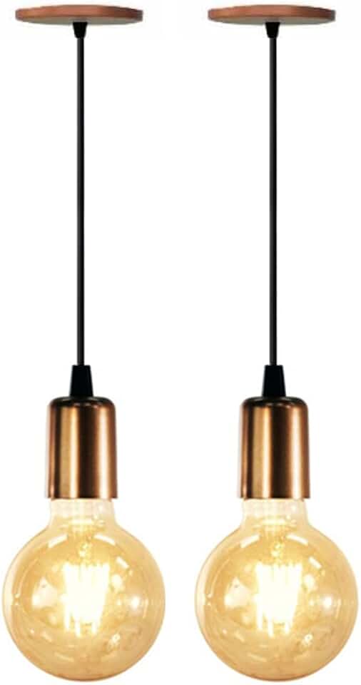 Kit 2 Pendentes Luminária Alumínio Retrô Cobre Cabo 2m 4149 Suporte Sem Lâmpada